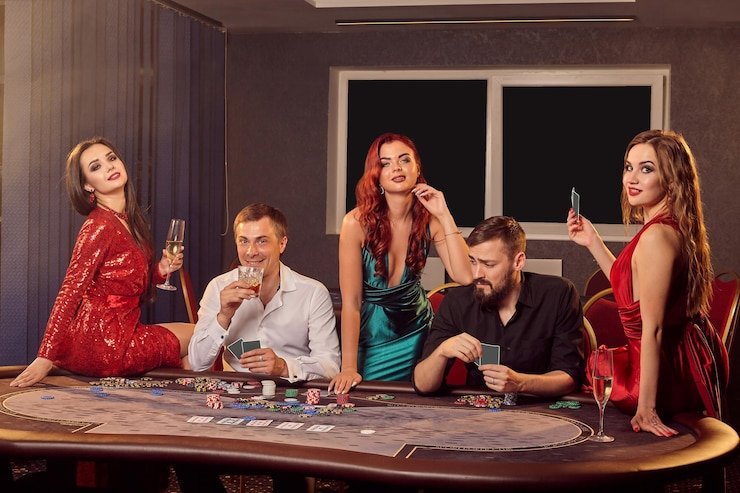 Meja poker coloktoto88 dengan pemain, pot, dan statistik permainan real-time